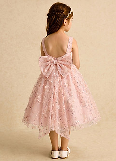 Azazie Bean Robe Demoiselle D'honneur Fillette Robe Princesse en Tulle Arc Rosette image2