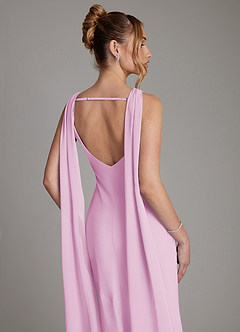 Azazie Essence Bridesmaid Dresses Candy Pink Sheath Chiffon Dress image7