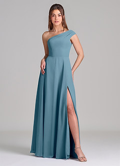 Azazie Melanie Bridesmaid Dresses Bermuda A-Line Off the Shoulder Chiffon Dress image3