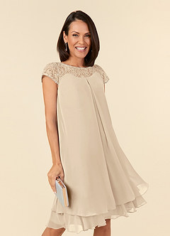 Azazie Tess Mother of the Bride Dresses Champagne Empire Sequins Chiffon Dress image8