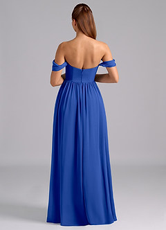 Azazie Saige vestidos de dama de honor de maternidad Vestido de Corte en A Plisado Hasta el suelo Gasa image2