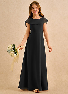 Azazie Kittie Girls Formal Flower Girl Klänningar Klä A-Line i Chiffong image1