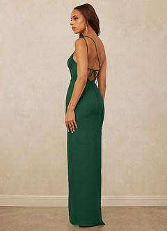 Christian Siriano Bridal for Azazie 1003 Bridesmaid Dresses Dark Green Sheath One Shoulder Chiffon Dress image7