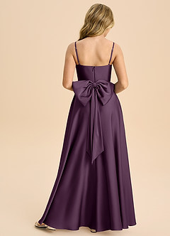Azazie Bear Junior Plum A-Line Sweetheart Neckline Stretch Satin Dress image2