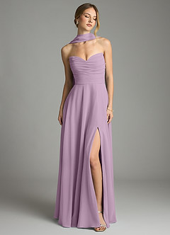 Azazie Ayla Abiti da Damigella Abito A-Line in Chiffon Scollo a Cuore Glicine image7