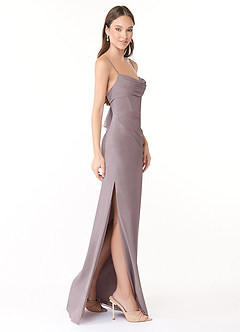 Azazie Mai Brautjungfernkleider Etui Plissee Chiffon Kleid Dämmerung image3