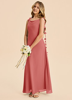 Azazie Gumdrop Junior Antique Rose Empire Pleated Chiffon Dress image2