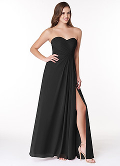 Azazie Arabella Allure Abiti da Damigella Abito Convertibile A-Line in Chiffon Scollo a Cuore Nero image5