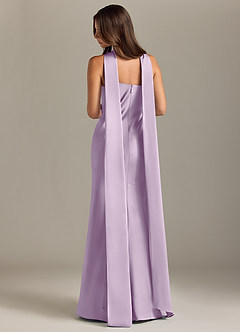 Azazie Kinsley Bridesmaid Dresses Frosted Lilac Mermaid Side Slit Stretch Satin Dress image2