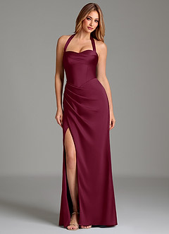 Azazie Serenity Vestidos de damas de honor Vestido Mora de Satén Elástico de Corte Sirena con Escote corazón image3