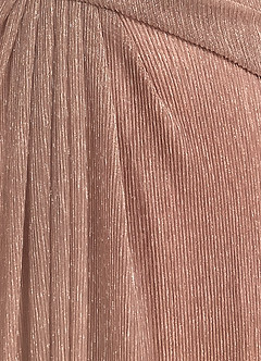 Upstudio Winslow Final Sale Rose Gold A-Line V-Neck Pleated Metallic Mesh Dress image6