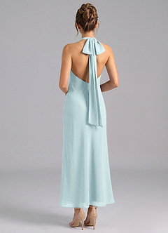 Azazie Velli Bridesmaid Dresses Sea Glass Mermaid High Neck Chiffon Dress image2