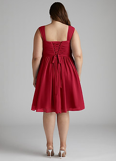 Azazie Angie Bridesmaid Dresses Scarlet A-Line Corset Chiffon Dress image14