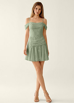 Delia Hellgrün Minikleid aus Spitze image6