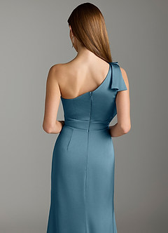 Azazie Rinna Bridesmaid Dresses Bermuda Mermaid Ruched Stretch Satin Dress image7