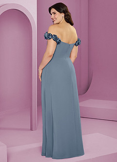 Barbie ♥ Azazie Robes de demoiselle d'honneur Robe Trapèze Convertible en Mousseline de soie Épaule décolletée Violet Crépusculaire image12