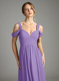 Azazie Lianne Bridesmaid Dresses Tahiti A-Line Off the Shoulder Chiffon Dress image3