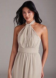 Azazie Lamara Bridesmaid Dresses Frost Off the Shoulder Chiffon Convertible Jumpsuit image2