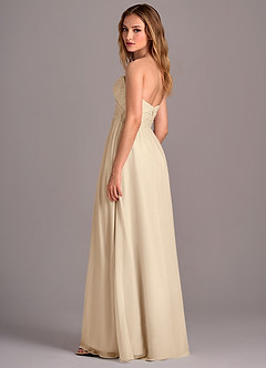 Azazie Joni Bridesmaid Dresses Champagne A-Line Strapless Chiffon Convertible Dress image3