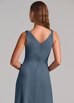 Azazie Nerine Brudtärnklänningar Klä av A-Linje i Chiffong Plisserad Neptunus image7