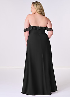 Barbie ♥ Azazie Bridesmaid Dresses Black A-Line Off the Shoulder Chiffon Convertible Dress image8