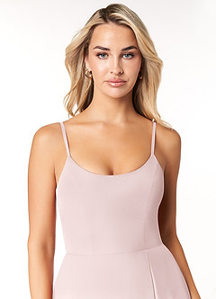 Azazie Moira Bridesmaid Dresses Blushing Pink A-Line Scoop Chiffon Dress image6