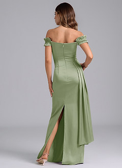 Azazie Kalysia Vestidos de damas de honor Vestido de Salvia Polvorienta de Satén Elástico de Corte Sirena Convertible con Vestidos sin tirantes image2
