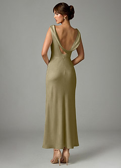 Azazie Kieryn Morsiusneito Mekot Mrenneito Pliseerattu Joustava satiini Nilkan pituus Pukeutua image5