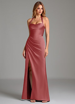 Azazie Serenity At-home Try On Dresses Dusty Sage Mermaid Sweetheart Neckline Stretch Satin Dress image4