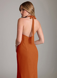 Azazie Valerie Bridesmaid Dresses Paprika Mermaid Pleated Chiffon Dress image6