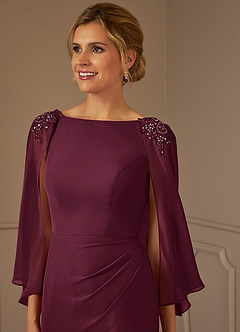 Azazie Carmela Mother of the Bride Dresses Cabernet Sheath Lace Chiffon Dress image9