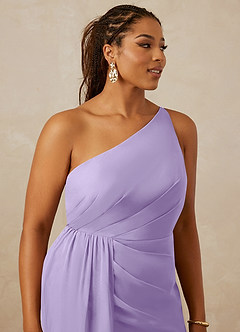 Christian Siriano Bridal for Azazie 1003 Bridesmaid Dresses Lilac Sheath One Shoulder Chiffon Dress image14