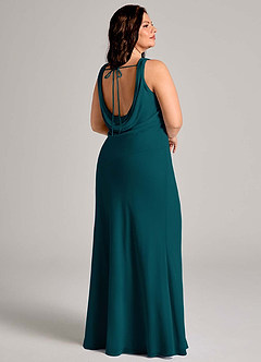 Azazie Rylina Vestidos de damas de honor Vestido de Pino de Gasa de Corte Sirena con Plisado image11