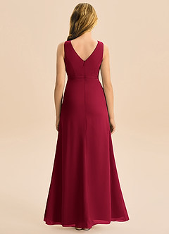 Azazie Floris Junior Linia A Pofałdowany Szyfon Długość podłogi Młodsza druhna Sukienka image3