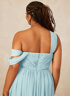 Christian Siriano Bridal for Azazie 1014 Bridesmaid Dresses Sea Glass A-Line Off the Shoulder Chiffon Dress image16