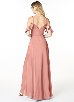 Azazie Andie Final Sale Agave A-Line Ruched Stretch Satin Dress image3