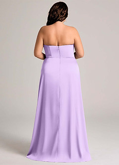 Azazie Wren Bridesmaid Dresses Lilac A-Line Strapless Stretch Satin Convertible Dress image9