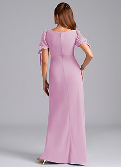 Azazie Pheby Bridesmaid Dresses Candy Pink A-Line Pleated Chiffon Dress image6