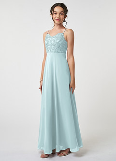 Azazie Sonya Junior Mist A-Line Lace Chiffon Dress image1