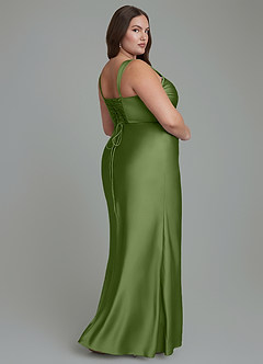 Azazie Agustina Robes de demoiselle d'honneur Robe Sirène en Satin extensible Corset Genévrier image8