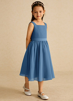 Azazie Ari Flower Girl Dresses Twilight A-Line Sleeveless Chiffon Dress image5