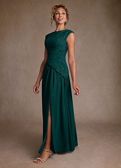Azazie Kalleen Abiti per la Madre della Sposa Abito A-Line in Chiffon Plissettato Pino image4