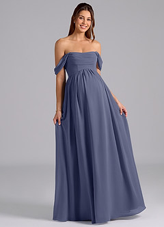 Azazie Saige Maternity Bridesmaid Dresses A-Line Pleated Chiffon Floor-Length Dress image4