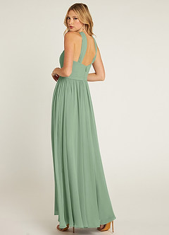 Azazie Jacey Bridesmaid Dresses Matcha A-Line Pleated Chiffon Dress image4
