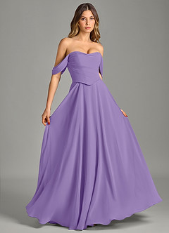 Azazie Chelsey Vestidos de damas de honor Vestido de Tahití de Gasa de Corte en A Convertible con Vestidos sin tirantes image5