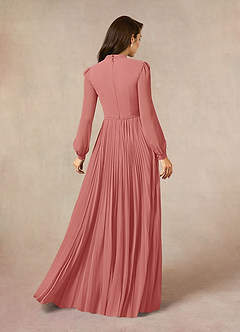 Azazie Adellah Abiti per la Madre della Sposa Abito A-Line in Chiffon Plissettato Rosa Antica image3