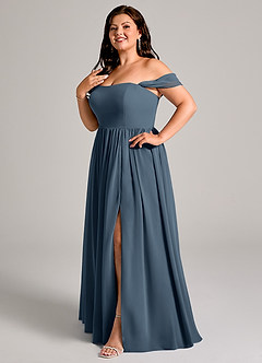 Azazie Calianna Bridesmaid Dresses Neptune A-Line Off the Shoulder Chiffon Convertible Dress image10