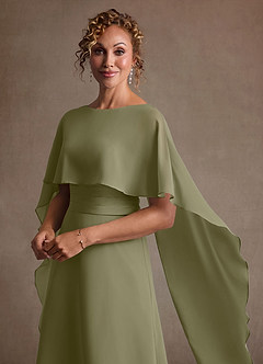 Azazie Marilla Mother of the Bride Dresses Pistachio A-Line Pleated Chiffon Dress image8