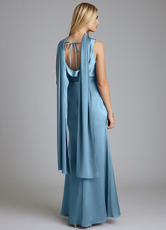 Azazie Tallie Suknie dla druhen Syrena Pofałdowany Satyna elastyczna Do ziemi Sukienka image4