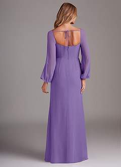 Azazie Charissa Bridesmaid Dresses Tahiti Sheath Long Sleeve Chiffon Dress image6